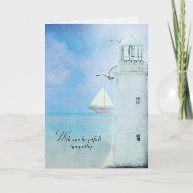 White Lighthouse Sympathy Card (Front)