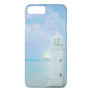 white lighthouse with sailboat Case-Mate iPhone case