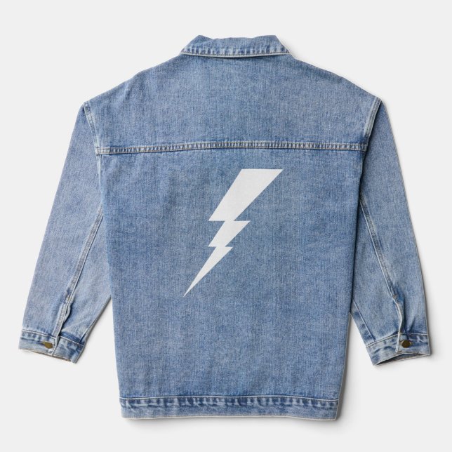 White Lightning Bolt Denim Jacket (Back)