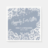 White Lights Lace Happily Ever After Dusty Blue