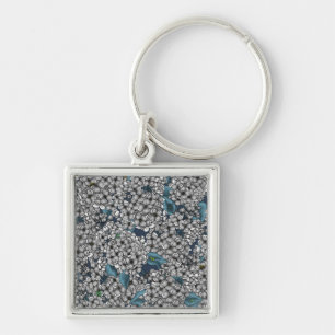 White Lilac garden Key Ring