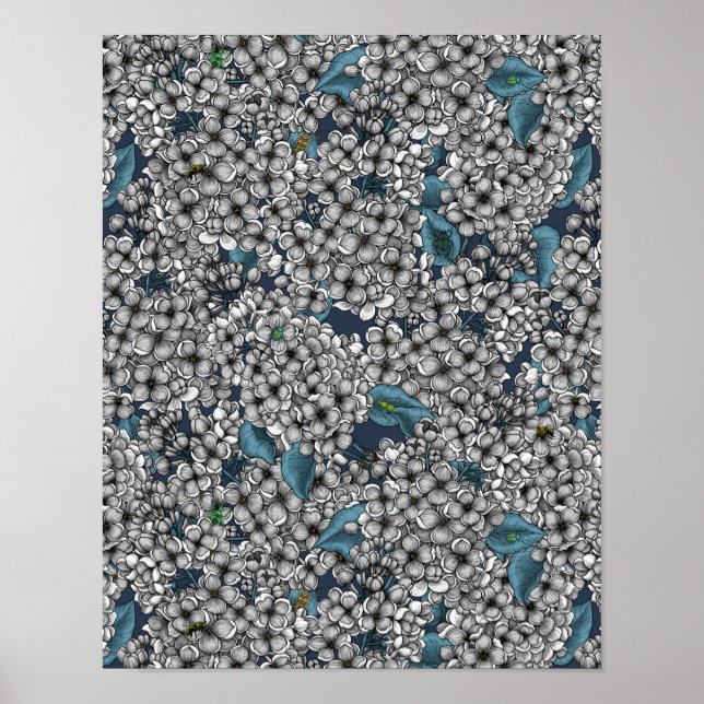 White Lilac garden Poster (Front)