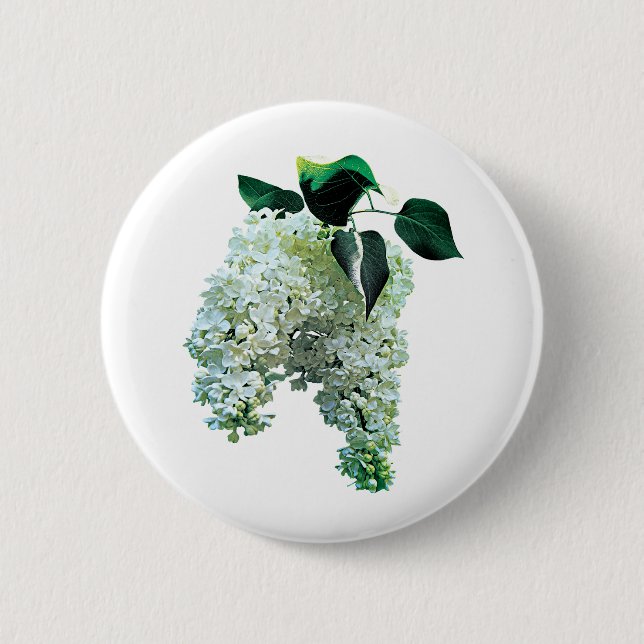 White Lilacs 6 Cm Round Badge (Front)