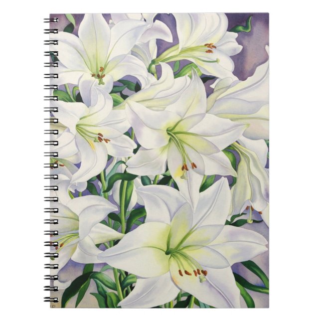 White Lilies 2008 Spiral Notebook (Front)