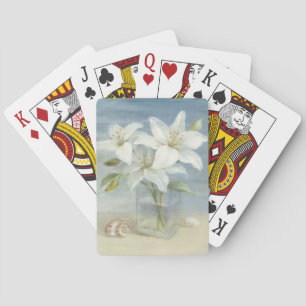 White Lilies and Shells Playing Cards