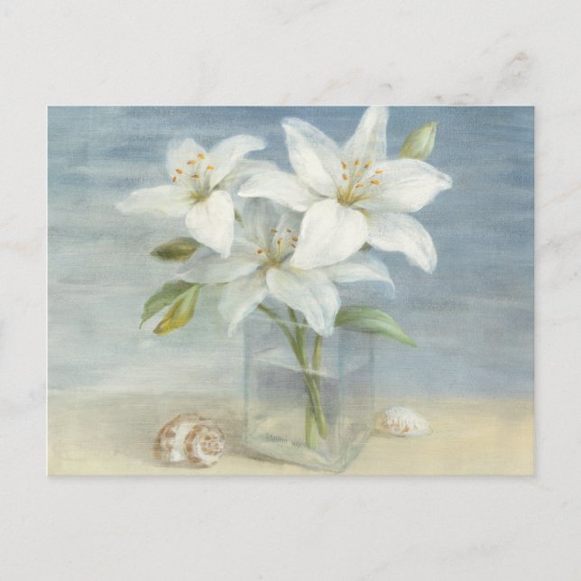 White Lilies and Shells Postcard (Front)