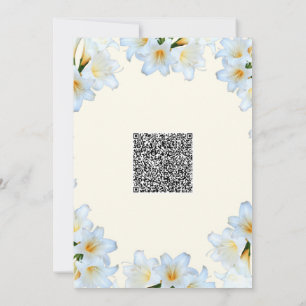White Lilies Baby Shower Invitation with QR Code