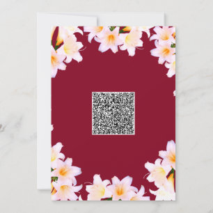 White Lilies Baby Shower Invitations with QR Code