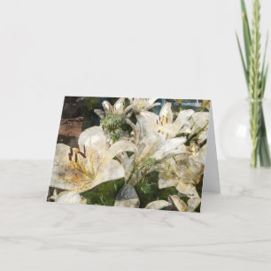 White Lilies Easter Flowers Art Card