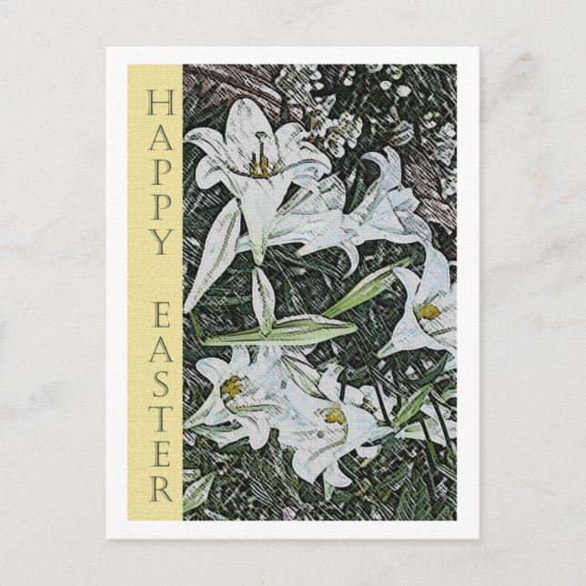 White Lilies Easter Postcard (Front)