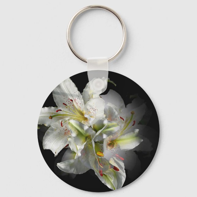 White Lilies Fantasy Key Ring (Front)