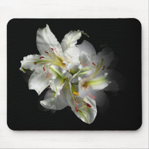 White Lilies Fantasy Mouse Pad