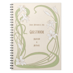 White Lilies Guestbook Spiral Notebook