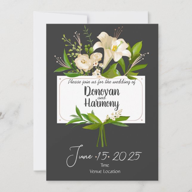 White Lilies Invitation (Front)