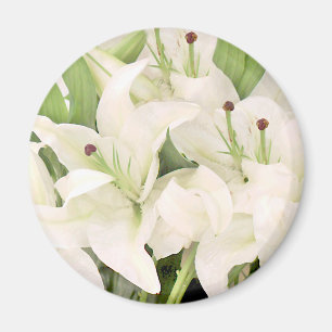 White Lilies,Lilies of love_ Magnet