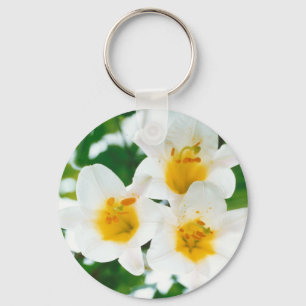White Lilies - Lily Flower Lilium candidum Key Ring