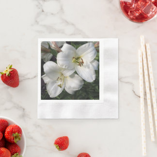 White Lilies Napkin