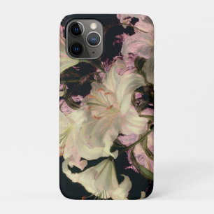 White Lilies on a Dark Background Floral Art Case-Mate iPhone Case
