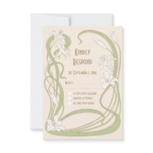 White Lilies RSVP Card