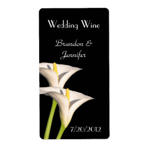 White Lilies Wedding Mini Wine Labels