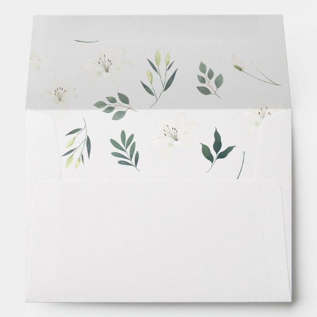 White liliy flowers envelope (Back (Bottom))