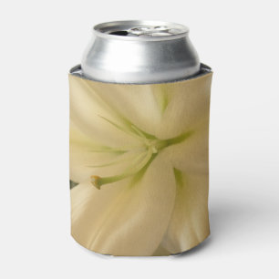 White Lillum Flower Photo Custom Can Cooler