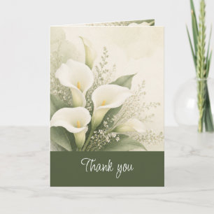 White Lily Beautiful Garden Flower Thank you Card