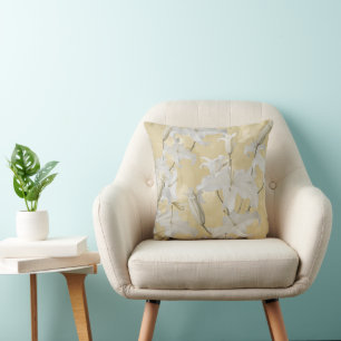 White Lily Blossom Glam 3a Cushion