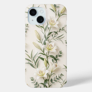 White Lily Botanical Floral Phone Case