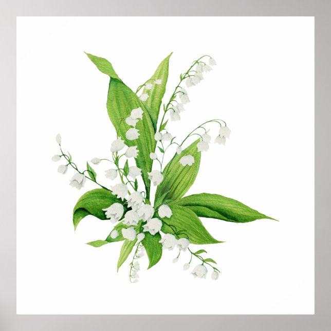 White Lily Bouquet Poster (Front)