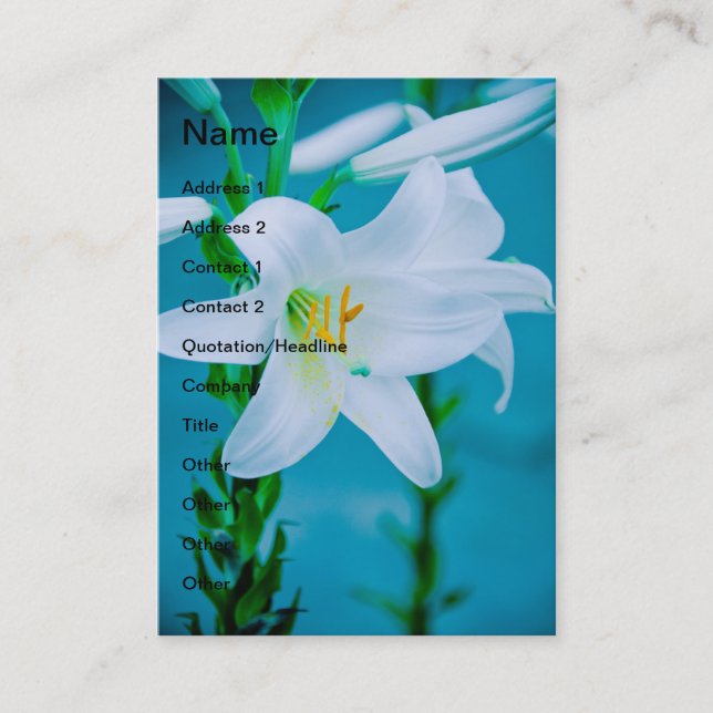White lily business card (Front)