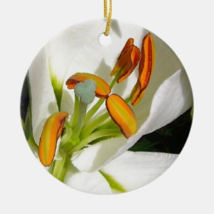 White Lily Ceramic Tree Decoration