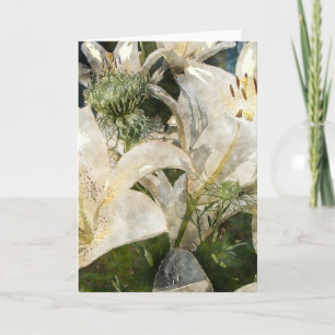White Lily Easter Art Holiday Card