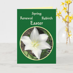 WHITE LILY/EASTER RENEWAL/HAPPY SPRING CARD