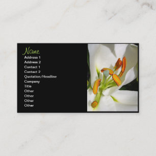White Lily Floral Business Cards