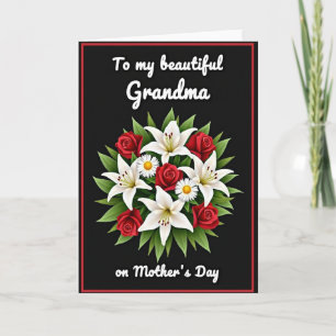 White Lily Floral Mothers Day Card