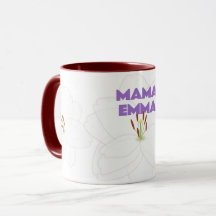 White Lily Flower & Bold Mama Text Personalised