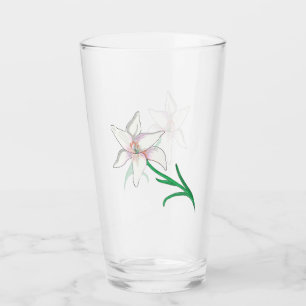 White Lily Flower Glass