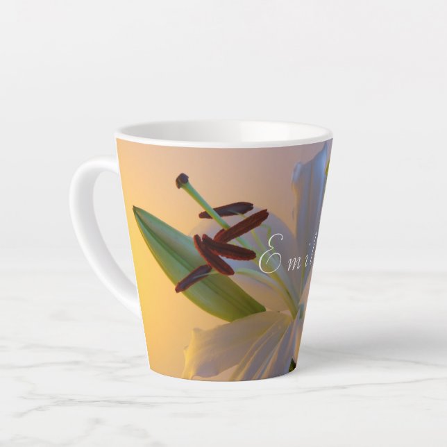 White Lily, flower. Latte Mug (Left Angle)