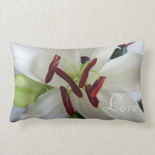 White Lily, flower. Lumbar Cushion