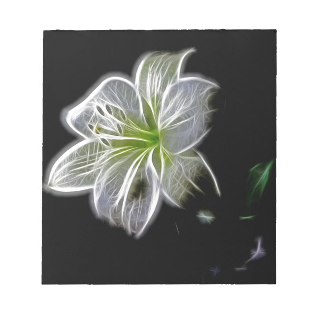 White lily flower nature beauty notepad (Front)