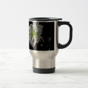 White lily flower nature beauty travel mug