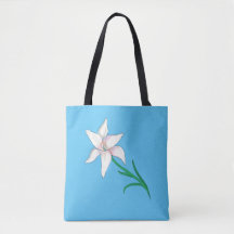 White Lily Flower Sky Blue