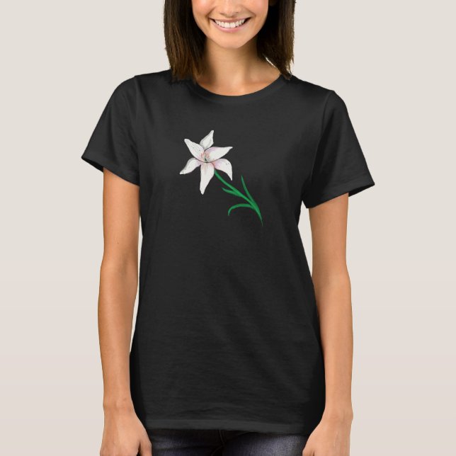White Lily Flower  T-Shirt (Front)