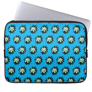White Lily Flower With Dark Green Leaves Laptop Sleeve