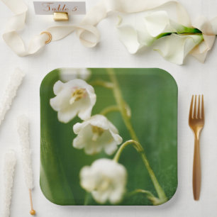 White Lily of the valley (Convallaria majalis) Paper Plate