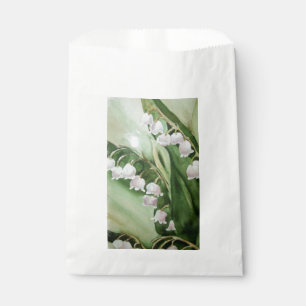 WHITE LILY OF THE VALLEY FLOWER THANK YOU FAVOUR BAGS
