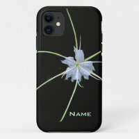 White Lily on Black iPhone Case