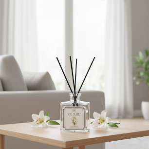 White Lily Reed Diffuser Label