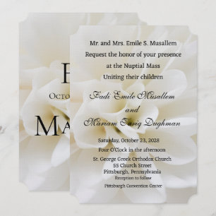 White Lily Wedding Invitation